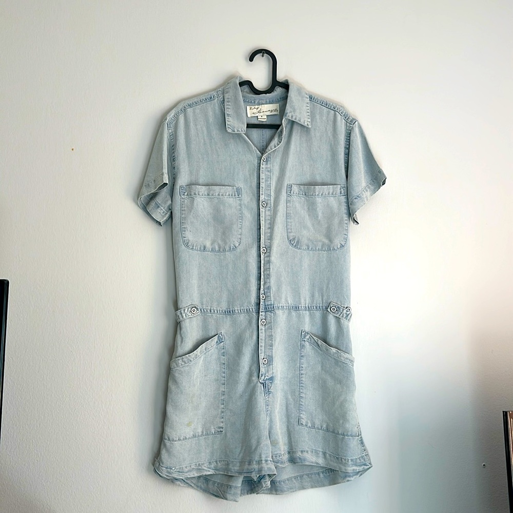 Cute Vintage Havana Jean Romper! Size Small